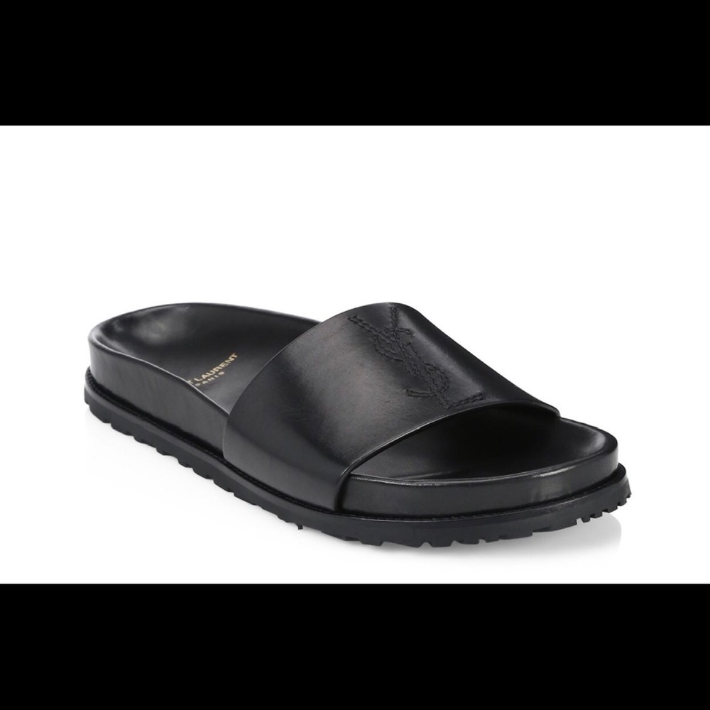 YSL leather slides